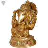 Photo of Unique Vinayaka Statue in Red and Green colour finishing - facing Right side