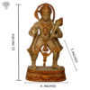 Photo of Standing Hanuman Statue with blessing hands in unique Brown matte finishing - with measurements