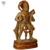 Photo of Standing Hanuman Statue with blessing hands in unique Brown matte finishing - facing Left Side