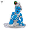 Photo of Bala Krishna with Butter in hand - Blue, 999 Silver - Facing Front