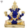 Photo of Ganesh Ji with Crown - Blue, 24K Gold - Facing Front