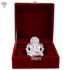 Photo of Shining Ganesh Ji Idol - White, 999 Silver - Facing Front-In Box